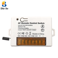 Interruptor de Control Remoto Inalámbrico de 2 Canales, Relé RF CA 240V 220V 10A, Receptor de Relé, Interruptor de Control Remoto para Puerta de Garaje