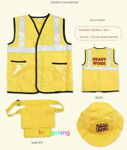 Disfraz de Cosplay de Ingeniero, Conjunto de Disfraces de Trabajo para Niños, Chaqueta de Trabajador de la Construcción con Casco, Martillo, Destornillador y Hacha - Product Image 6