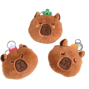 Cute Capybara <b>Bag</b> Plush Zipper Coin Purse Keychain Wallet Plush Keychain Display <b>Bag</b> Case Pendant Backpack Makeup - Product Image 1