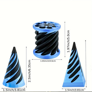 Lot de 3 jouets coniques imprimés en 3D SDM11 – Ornements coniques spirales et sculptures pyramidales à traverser (impossibles) - Product Image 2