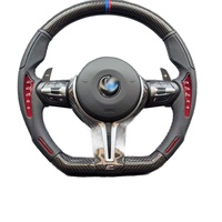 Volant sport M pour BMW, patch de massage en carbone, type V, F10 F30 E90, fibre de carbone, couture à la main, modification