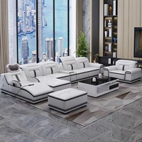 Canapé d'angle modulable en cuir blanc de luxe moderne, ensemble de canapé-lit, canapés modulaires pour mariage, meubles de salon