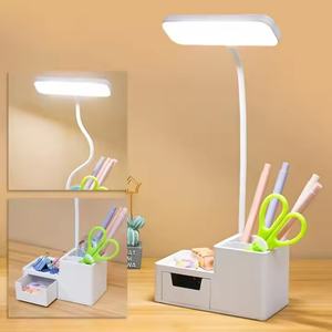 Lámpara de Escritorio con Cajón de Almacenamiento, Luz Nocturna LED Recargable con Protección Ocular, Lámpara de Lectura para Estudiantes - Product Image 1