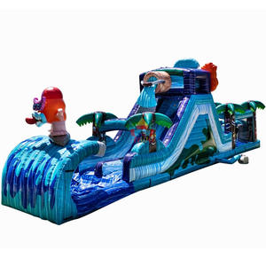 Parcours d'obstacles gonflable géant de qualité commerciale avec toboggan pour location en plein air fabriqué aux États-Unis unisexe - Product Image 1