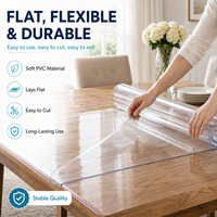 Nappe transparente en PVC YJ, couverture de table en plastique transparent, protection de table en vinyle pour boulangeries, flexible, fourniture d'usine