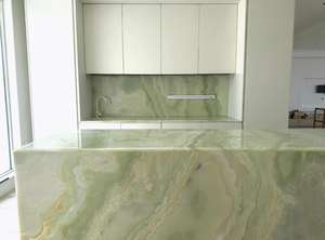 LX Luxury Modern Home Bar Countertop Design Natural Green Onyx Marble Island Covering Kitchen Decoration - Product Image 4