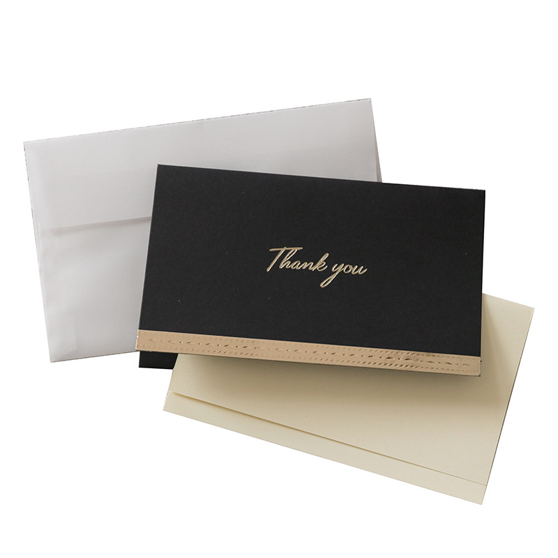 Luxury Full Color Printing Holographic Design Business Card Printing Gold Foil Logo Business Thank You Card With Envelopes