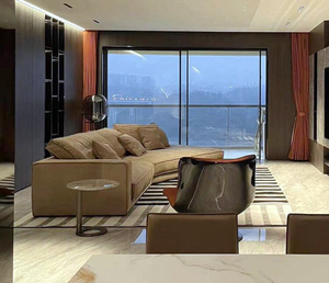 Sofá Individual en Forma de L, Estilo Italiano Minimalista, Tapizado en Tela de Lujo Ligero, Patas de Madera, Estilo Nórdico Europeo, para Sala de Estar - Product Image 3