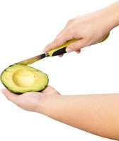 Avocadomessen, multifunctioneel, voor snijden en ontpitten, fruitpulp-scheiders, roestvrijstalen mes en antislip handvat