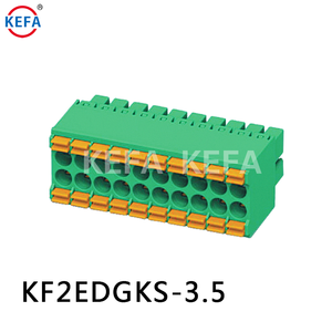 KF2EDGKS-3.5-2P 3.5mm Pitch 2P Push-In Plug <b>Terminal</b> Block 300V 8A 28-16AWG Copper Contacts - Product Image 2