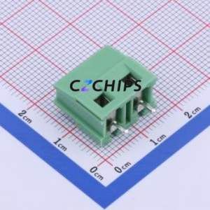 XY128V-B-7.5-2P Screw Terminal Block Through hole Component (THT),P=7.5mm Connector 1x2P 7.5mm Green Through Hole - Product Image 2