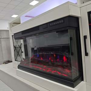 Chauffage électrique télécommandé de 36 pouces Cheminée en verre à <span class=keywords><strong>3</strong></span> côtés avec protection contre la surchauffe - Product Image 4