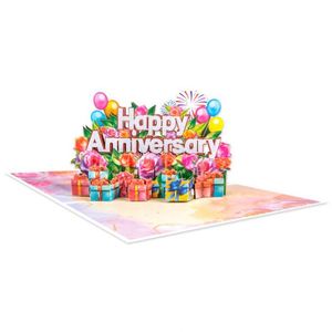 การ์ดป๊อปอัพ 3 มิติ ลายดอกกุหลาบสีชมพู สำหรับงานแต่งงาน วันเกิด วันครบรอบ - Product Image 3