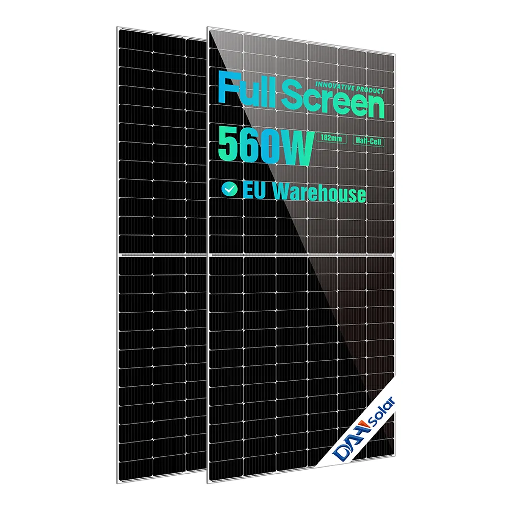 Eu Voorraad Fotovoltaïsche Panelen 550 Watt Mono Full Screen 560W Custom Zonnepaneel 48V