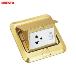 Pop up Floor Socket Copper Alloy Waterproof Desk Power Socket UK IT Standard Power Socket