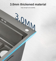 Évier de cuisine tout-en-un au design moderne en acier inoxydable 201/304, double bac de 3 mm, fait main, style ferme