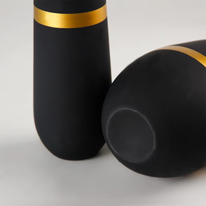 Commercio all'ingrosso spruzzato nero e oro vetro vino anniversario calice succo di acqua calice Set stile europeo vetreria per festa di nozze - Product Image 5