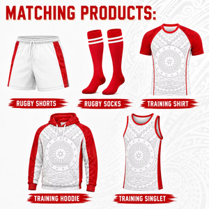 Ensembles de maillots de rugby personnalisés, impression polynésienne maorienne, uniformes de rugby pour hommes, kits personnalisés avec nom d'équipe imprimé, t-shirts à séchage rapide - Product Image 5