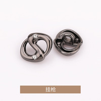 Kancing Logam Berhias Rhinestone Bentuk Lubang Hidung Babi 11.5MM Grosir Kustomisasi Pabrik OEM