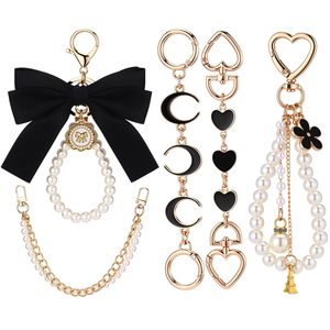 Nuovo Design Set di Ciondoli a Forma di <span class=keywords><strong>Cuore</strong></span> e Luna, Portachiavi Estetico con Perle, Fiocchi e Fiori, <span class=keywords><strong>Charm</strong></span> Trendy per Borse da Donna - Product Image 6