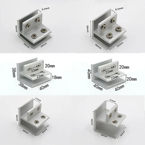 Supports d'étagères en aluminium pour verre, clips de fixation à 90 degrés, quincaillerie DIY pour panneaux de 2 à 20 mm d'épaisseur (verre, acrylique) - Product Image 2