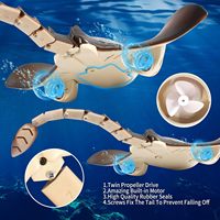 Dwi Dowellin Télécommande Natation Manta Ray, 1/18 Simulation Manta Ray 2.4Ghz RC Étanche Manta Ray Bateau Jouets avec Lumière