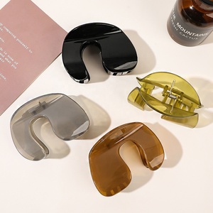 Grandes pinces à cheveux en acrylique Big Barrette Crab Pinces à cheveux léopard simples Accessoires de cheveux de mode pour femme - Product Image 3