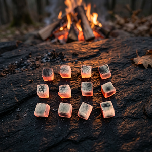 Fabriqués à partir de charbon de coco, ces cubes d'Indonésie forment des briquettes. - Product Image 1