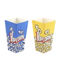 Boîte de Pop-corn jetable en papier, tasse bleue et jaune, sacs d'emballage de collation, décoration de fête d'anniversaire, fournitures Pop