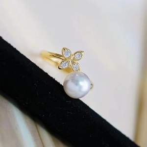 Anillo de Plata S925 con Perla, Ajustable para Mujer, Perla Redonda de Agua Dulce de 7mm, Sin Núcleo - Product Image 4