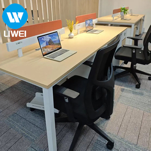 Escritorio de Estación de Trabajo Moderno con Partición <span class=keywords><strong>y</strong></span> Cubículo, Estructura de Acero Laminado en Frío, Muebles de Oficina, <span class=keywords><strong>Mesa</strong></span> de Estaciones de Trabajo de 2, 4, 6 <span class=keywords><strong>y</strong></span> 8 Plazas - Product Image 4
