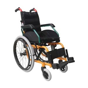 手动小儿脑瘫折叠轻型轮椅6英寸聚氯乙烯前轮