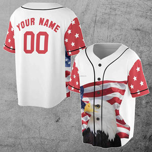 Aigle patriotique personnalisé drapeau américain maillot de Baseball personnalisé équipe Club drapeau motif tendance rue vêtements de sport maillot - Product Image 1