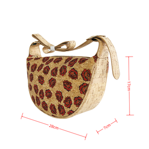 Gros <span class=keywords><strong>Sac</strong></span> Hobo Croissant <span class=keywords><strong>en</strong></span> Liège pour Femmes Éco-responsable Imprimé <span class=keywords><strong>de</strong></span> Fleurs Boho <span class=keywords><strong>Sac</strong></span> à Épaule avec Éclair - Product Image 4