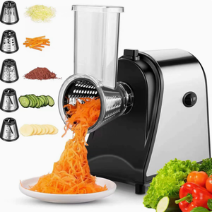 Robot culinaire électrique 5-en-1 multifonction : hachoir, coupe-légumes, trancheuse et broyeur pour carottes, pommes de terre, <span class=keywords><strong>papaye</strong></span> verte – Idéal pour <span class=keywords><strong>la</strong></span> maison - Product Image 5