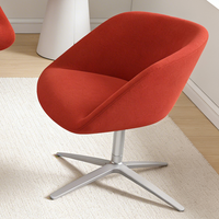 Fauteuil de bureau ergonomique moderne avec hauteur réglable, pivotant, en tissu, pour réception, salon, base en métal
