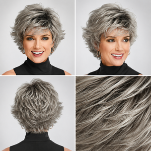 Peluca Corta Bob <span class=keywords><strong>Gris</strong></span> Plateado Degradado, Cabello Sintético Resistente al Calor para Mujer, Cosplay, Moda, OEM - Product Image 2