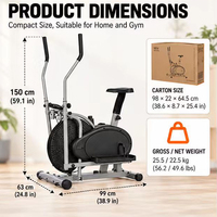 Vélo elliptique pliable manuel à marque privée ZBET-1, logo personnalisé, faible MOQ, propulsion par roue avant, 120 kg, entraîneur cardio pour la maison, OEM
