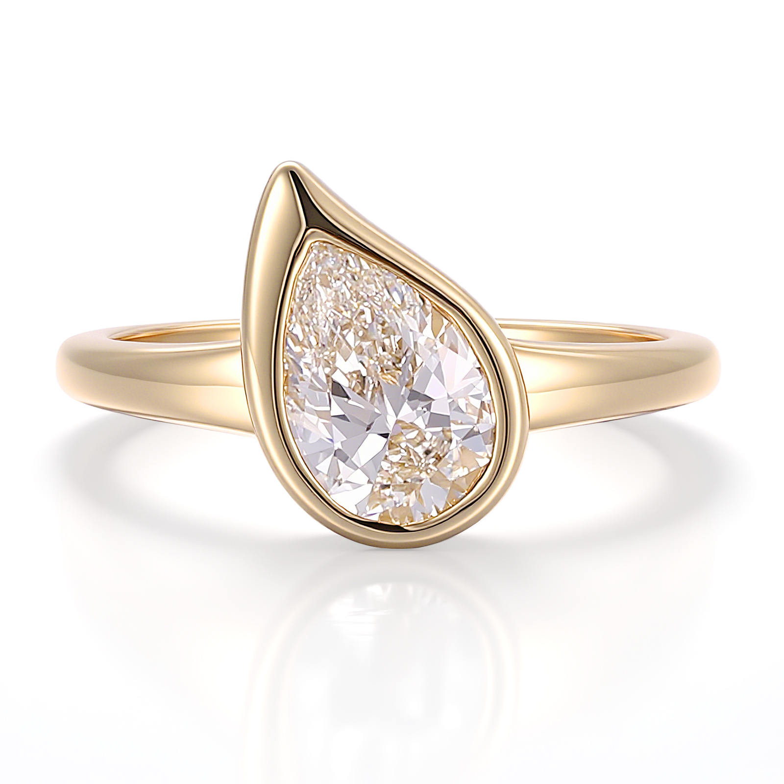 Bague en or massif 18 carats avec diamant de laboratoire