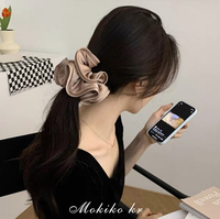 Queue de cheval française bandes de cheveux élastiques femmes cheveux cravates chapeaux accessoires élégant Extra Large fleur Satin chouchous