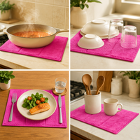Ensemble de 3 tapis de cuisine en microfibre, tapis absorbant matelassé pour sécher la vaisselle, tapis anti-éclaboussures résistant à la chaleur pour évier