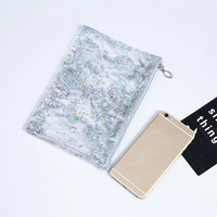 Nouvelle trousse de maquillage en PVC à paillettes de style avec fermeture à glissière Sacs cosmétiques de voyage de grande capacité Marque privée