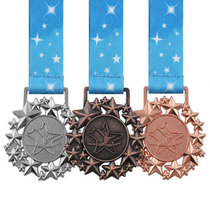 Medallas de Gimnasia y Danza, Aleación de Zinc, Diseño de Estrella 3D en Relieve, Medallas Deportivas de Metal Personalizadas para Competiciones de Gimnasia o Danza - Product Image 3