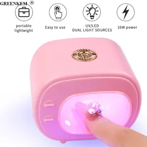 Mini TV Shaped UV Led Nail Lamp Small Portable USB Pink Without Black Hand UV Lights For Nails Dryer