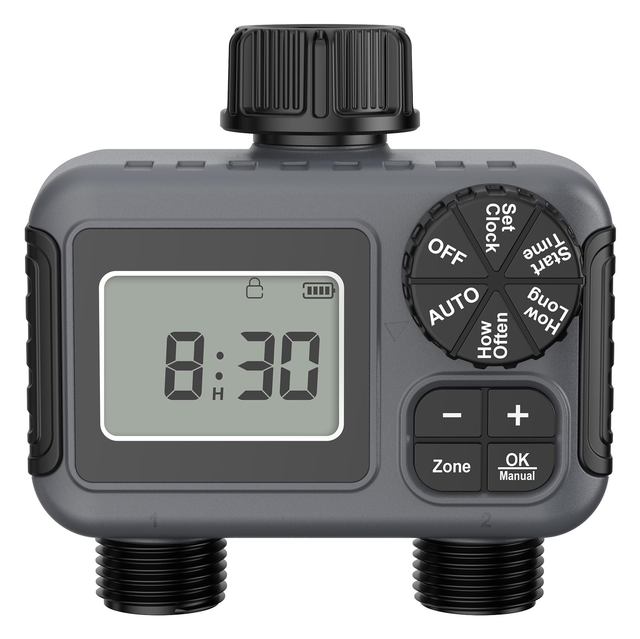 Digital Water Timer SGW06 Dual-channel Control Smart Garden Timing Irrigation Automatic IP55