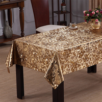 Nappe rectangulaire en PVC RNPT Silver Flowers avec support en tissu, facile à nettoyer, pour table à manger
