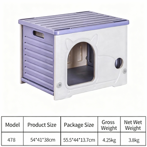 Moderna Casetta di Lusso in Plastica per Gatti, Arredo per Animali da Esterno, Rifugio Resistente alle Intemperie per Gatti Randagi - Product Image 6