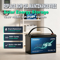 Batería TPENERGY LiFePO4 de 12V 150Ah, Configuración 4S, Sistema de Almacenamiento Solar para el Hogar, Ligera, Reemplazo Directo