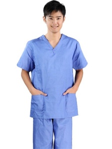 Conjunto de uniformes quirúrgicos para <span class=keywords><strong>hombre</strong></span> y mujer, pantalón con cuello en V y logo personalizado, 100% algodón, oem, venta al por mayor - Product Image 6