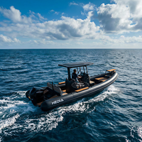 Bateau à rames en aluminium Hedia 7m, Rib 700, bateau de pêche de luxe à vendre, bateau pneumatique Hypalon haute vitesse